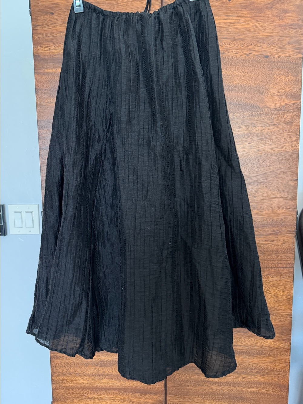 J. Crew Black Sheer Midi Skirt - Size L